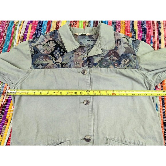 VTG LL Bean Womens Chore Coat Barn Adirondack Jacket Patchwork Cotton Gray Sz L? - Picture 9 of 11